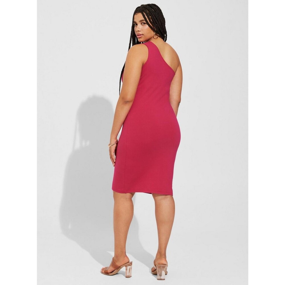 NWT Torrid 0 Cherries Jubilee Mini Foxy Bodycon One Shoulder Dress Size Large - Picture 3 of 8
